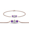 Load image into Gallery viewer, 3-stone-bracelet-for-mothers-with-purple-topaz-in-rose-gold-FDBRC8693GVITOMD-NL-RG