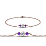 Load image into Gallery viewer, 3-stone-bracelet-for-mothers-with-purple-topaz-in-FDBRC8693GVITOMD-NL-RG
