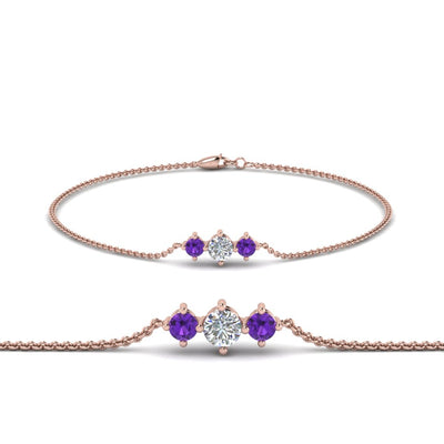 3 Stone Chain Bracelet