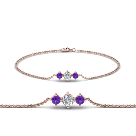 3 Stone Chain Bracelet