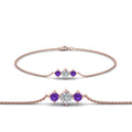 Thumbnail 86 - 3-stone-bracelet-for-mothers-with-purple-topaz-in-rose-gold-FDBRC8693GVITOMD-NL-RG