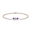 Load image into Gallery viewer, 3-stone-bracelet-for-mothers-with-purple-topaz-in-rose-gold-FDBRC8693GVITOMDANGLE2-NL-RG