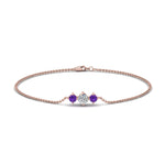 Load image into Gallery viewer, 3-stone-bracelet-for-mothers-with-purple-topaz-in-FDBRC8693GVITOMD-NL-RG
