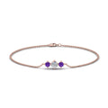 Thumbnail 87 - 3-stone-bracelet-for-mothers-with-purple-topaz-in-rose-gold-FDBRC8693GVITOMDANGLE2-NL-RG