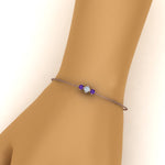 Load image into Gallery viewer, 3-stone-bracelet-for-mothers-with-purple-topaz-in-FDBRC8693GVITOMD-NL-RG
