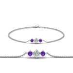 Load image into Gallery viewer, 3-stone-bracelet-for-mothers-with-purple-topaz-in-FDBRC8693GVITOMD-NL-WG
