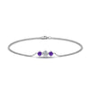 Load image into Gallery viewer, 3-stone-bracelet-for-mothers-with-purple-topaz-in-white-gold-FDBRC8693GVITOMDANGLE2-NL-WG