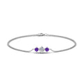 Thumbnail 90 - 3-stone-bracelet-for-mothers-with-purple-topaz-in-white-gold-FDBRC8693GVITOMDANGLE2-NL-WG