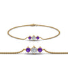 Load image into Gallery viewer, 3-stone-bracelet-for-mothers-with-purple-topaz-in-yellow-gold-FDBRC8693GVITOMD-NL-YG
