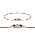 Thumbnail 92 - 3-stone-bracelet-for-mothers-with-purple-topaz-in-yellow-gold-FDBRC8693GVITOMD-NL-YG