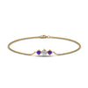 Load image into Gallery viewer, 3-stone-bracelet-for-mothers-with-purple-topaz-in-yellow-gold-FDBRC8693GVITOMDANGLE2-NL-YG