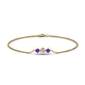 Thumbnail 93 - 3-stone-bracelet-for-mothers-with-purple-topaz-in-yellow-gold-FDBRC8693GVITOMDANGLE2-NL-YG