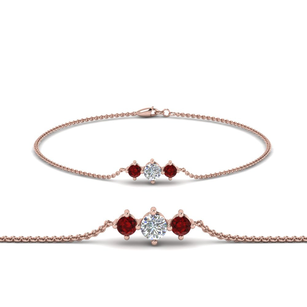 3 Stone Chain Bracelet