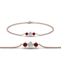 Thumbnail 2 - 3-stone-bracelet-for-mothers-with-ruby-in-rose-gold-FDBRC8693GRUDRMD-NL-RG