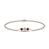Load image into Gallery viewer, 3-stone-bracelet-for-mothers-with-ruby-in-rose-gold-FDBRC8693GRUDRMDANGLE2-NL-RG