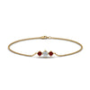 Load image into Gallery viewer, 3-stone-bracelet-for-mothers-with-ruby-in-yellow-gold-FDBRC8693GRUDRMDANGLE2-NL-YG
