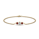 Load image into Gallery viewer, 3-stone-bracelet-for-mothers-with-ruby-in-FDBRC8693GRUDRMD-NL-YG
