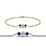 Load image into Gallery viewer, 3-stone-bracelet-for-mothers-with-sapphire-in-FDBRC8693GSABLMD-NL-YG

