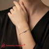 Load image into Gallery viewer, 3-stone-chain-bracelet-rose-gold-fdbrc8693-model