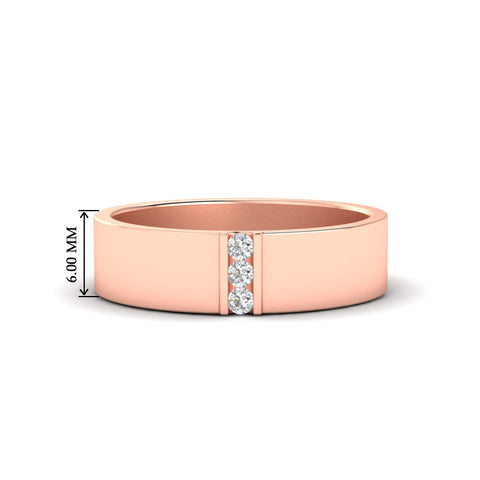 3 Stone Mens Flat Gemstone Band