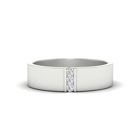 3 Stone Mens Flat Gemstone Band