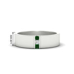 Load image into Gallery viewer, 3-stone-emerald-wedding-anniversary-band-for-men-in-white-gold-fdm8111bgemgr-nl-wg-hw.jpg
