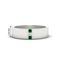 Thumbnail 66 - 3-stone-emerald-wedding-anniversary-band-for-men-in-white-gold-fdm8111bgemgr-nl-wg-hw.jpg