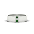 Thumbnail 65 - 3-stone-emerald-wedding-anniversary-band-for-men-in-white-gold-fdm8111bgemgr-nl-wg.jpg