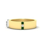Load image into Gallery viewer, 3-stone-emerald-wedding-anniversary-band-for-men-in-yellow-gold-fdm8111bgemgr-nl-yg-hw.jpg
