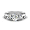 Load image into Gallery viewer, 3-stone-hidden-halo-black-diamond-ring-with-wedding-band-in-FDENS3179RORGBLACKANGLE3-NL-WG