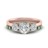 Load image into Gallery viewer, 3-stone-hidden-halo-emerald-ring-with-wedding-band-in-FDENS3179RORGEMGRANGLE3-NL-RG