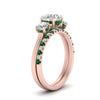 Load image into Gallery viewer, 3-stone-hidden-halo-emerald-ring-with-wedding-band-in-FDENS3179RORGEMGRANGLE3-NL-RG
