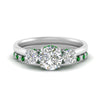 Load image into Gallery viewer, 3-stone-hidden-halo-emerald-ring-with-wedding-band-in-FDENS3179RORGEMGRANGLE3-NL-WG