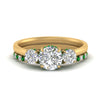 Load image into Gallery viewer, 3-stone-hidden-halo-emerald-ring-with-wedding-band-in-FDENS3179RORGEMGRANGLE3-NL-YG