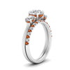 Load image into Gallery viewer, 3-stone-hidden-halo-orange-sapphire-ring-with-wedding-band-in-FDENS3179RORGSAORANGLE3-NL-WG