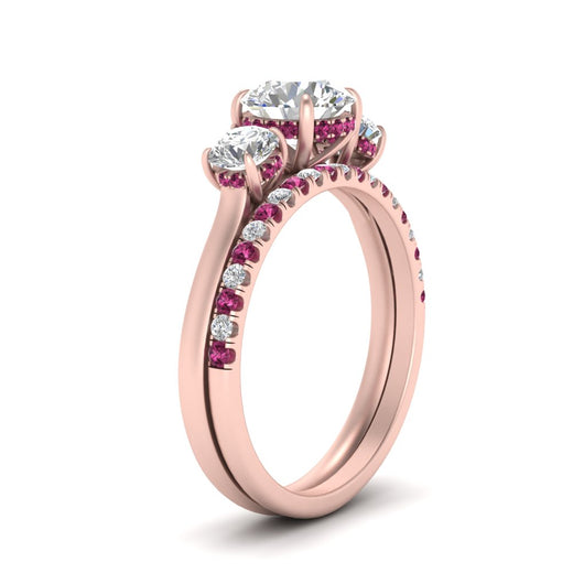 3-stone-hidden-halo-pink-sapphire-ring-with-wedding-band-in-FDENS3179RORGSADRPIANGLE3-NL-RG