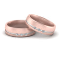Thumbnail 3 - 3 Stone LGBT Wedding Rings