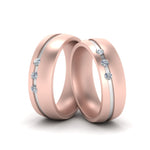 Load image into Gallery viewer, 3 Stone LGBT Wedding Rings
