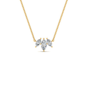 3 Stone Marquise Chain Necklace