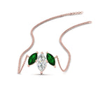 Load image into Gallery viewer, 3-stone-marquise-emerald-necklace-chain-in-FDPD11096GEMGR-NL-RG
