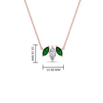 Load image into Gallery viewer, 3-stone-marquise-emerald-necklace-chain-in-FDPD11096GEMGR-NL-RG
