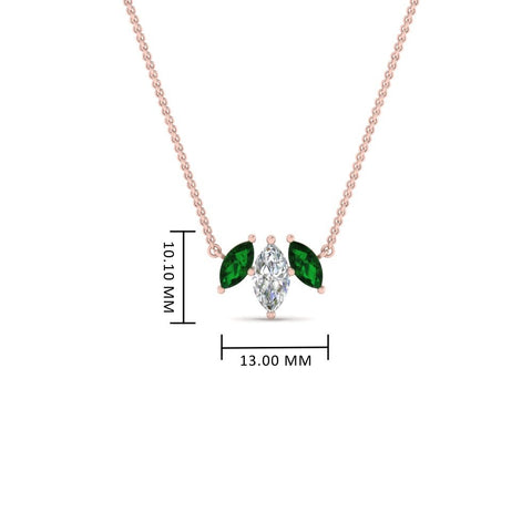 3-stone-marquise-emerald-necklace-chain-in-rose-gold-FDPD11096GEMGRANGLE1-NL-RG-HW