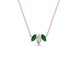 Load image into Gallery viewer, 3-stone-marquise-emerald-necklace-chain-in-FDPD11096GEMGR-NL-RG
