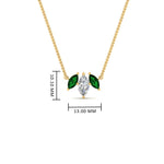 Load image into Gallery viewer, 3-stone-marquise-emerald-necklace-chain-in-FDPD11096GEMGR-NL-YG
