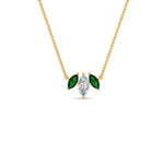 Load image into Gallery viewer, 3-stone-marquise-emerald-necklace-chain-in-FDPD11096GEMGR-NL-YG
