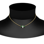 Load image into Gallery viewer, 3-stone-marquise-emerald-necklace-chain-in-FDPD11096GEMGR-NL-YG
