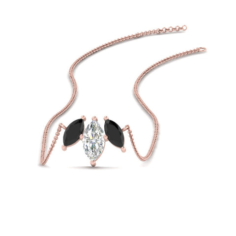 3-stone-marquise-onyx-necklace-chain-in-rose-gold-FDPD11096GONYX-NL-RG