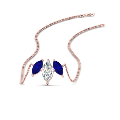 3-stone-marquise-sapphire-necklace-chain-in-rose-gold-FDPD11096GSABL-NL-RG