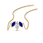 Load image into Gallery viewer, 3-stone-marquise-sapphire-necklace-chain-in-FDPD11096GSABL-NL-YG
