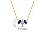 Load image into Gallery viewer, 3-stone-marquise-sapphire-necklace-chain-in-FDPD11096GSABL-NL-YG
